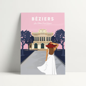 carte postale les allées Béziers