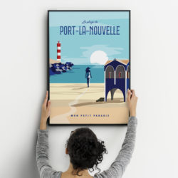 affiche voyage souvenir Port la Nouvelle ( Aude )